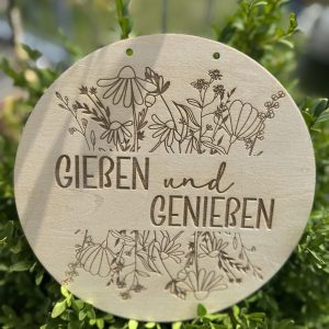 Holzschild Blumen
