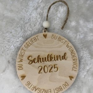 Holzschild Schulkind