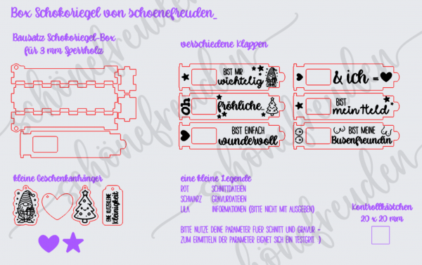 Schokoriegel-Box Laser Datei
