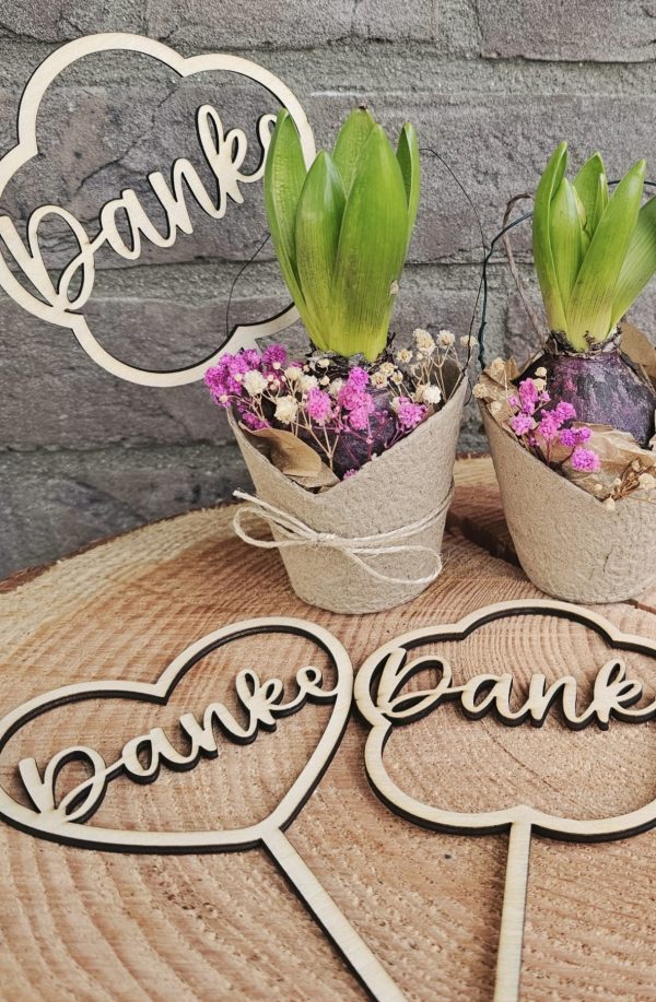 Blumenstecker "Danke" für Laser & 3D Druck | SVG | XCS | 3mf