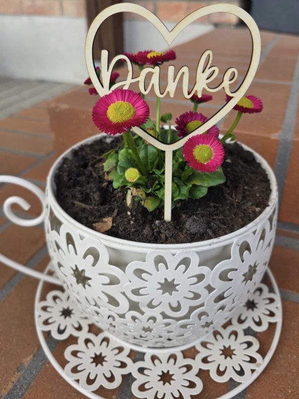 Blumenstecker "Danke" für Laser & 3D Druck | SVG | XCS | 3mf