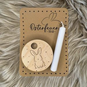 Laserdatei „Osterfeuer“ – Kerzenhalter für Baumkerzen mit Karte (SVG | XCS | PDF)