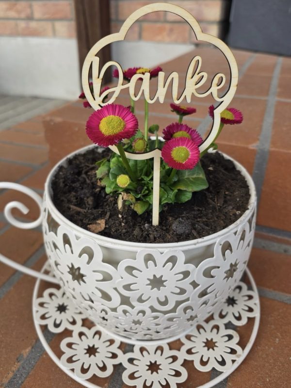 Blumenstecker "Danke" für Laser & 3D Druck | SVG | XCS | 3mf