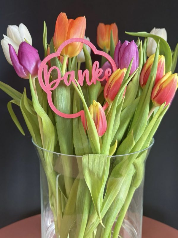 Blumenstecker "Danke" für Laser & 3D Druck | SVG | XCS | 3mf