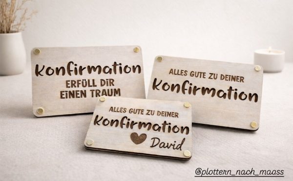 Geldgeschenk Jugendweihe Kommunion Konfirmation | Laserdatei & 3D Druck Datei | SVG XCS 3MF