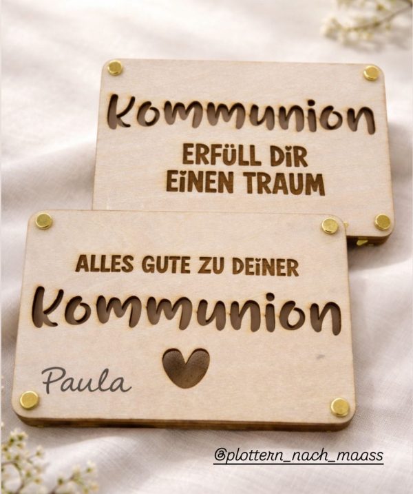 Geldgeschenk Jugendweihe Kommunion Konfirmation | Laserdatei & 3D Druck Datei | SVG XCS 3MF