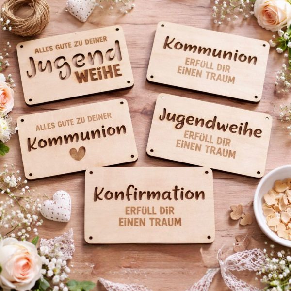 Geldgeschenk Jugendweihe Kommunion Konfirmation | Laserdatei & 3D Druck Datei | SVG XCS 3MF