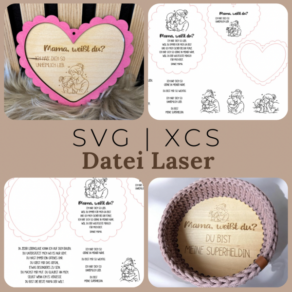 neue Datei Mama, weißt du? – Laserdatei | Geschenk für Mama | Holzschild mit Spruch & Gravur | inkl. Gewerbelizenz