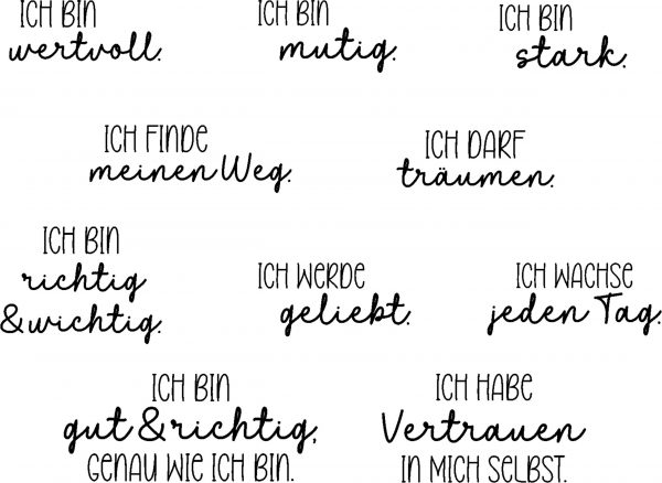 Affirmationen – Lasergravur Datei mit Kinder Motiven & positiven Sprüchen | inkl. Gewerbelizenz | SVG | XCS