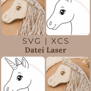 Pferdemädchen – Pferd & Einhorn Haarspangenhalter | Laserdatei | XCS, SVG