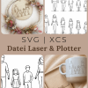 Familienglück – Lasergravur & Plotter Datei | Familien Silhouetten | Personalisierbare Motive