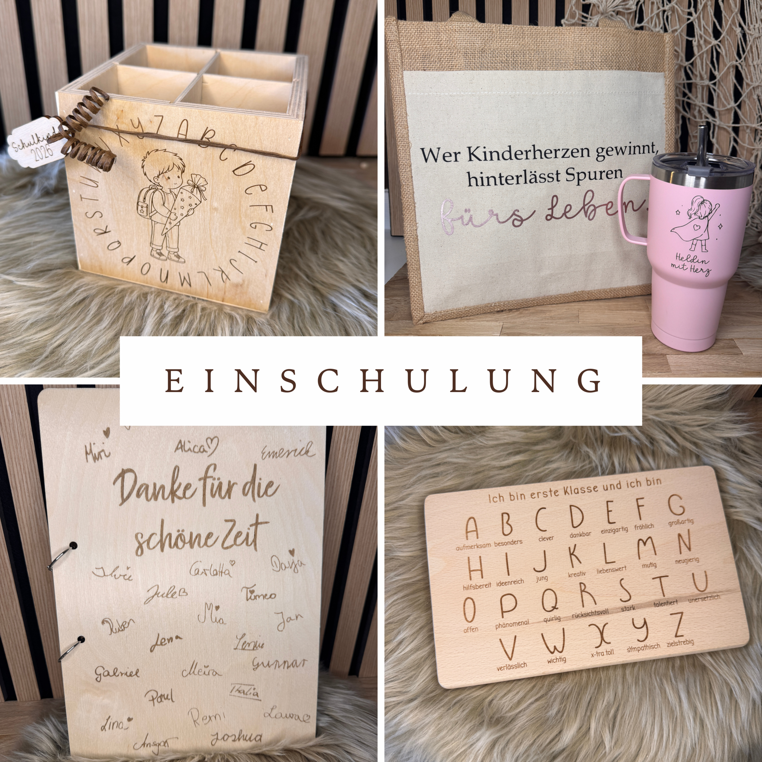 Holzschild Schulkind