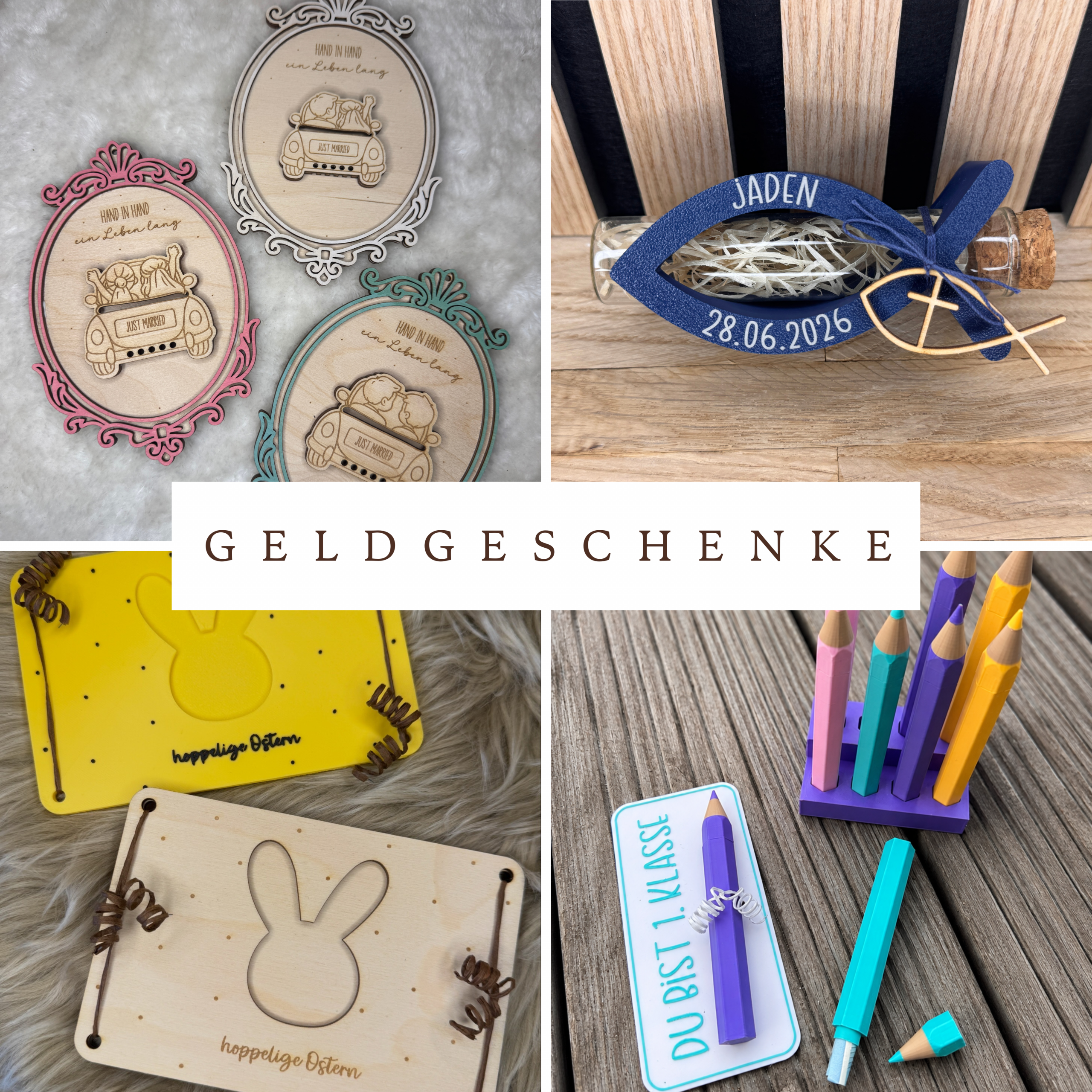 Geldgeschenk Karte mit Reagenzglas