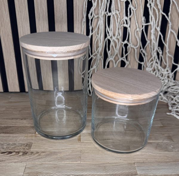 Vorratsglas mit graviertem Holzdeckel – individuell personalisiert