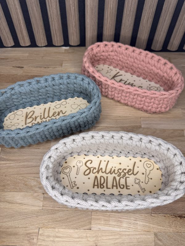 Kleine Häkelkörbe – Schlüssel, Brille & Krimskrams