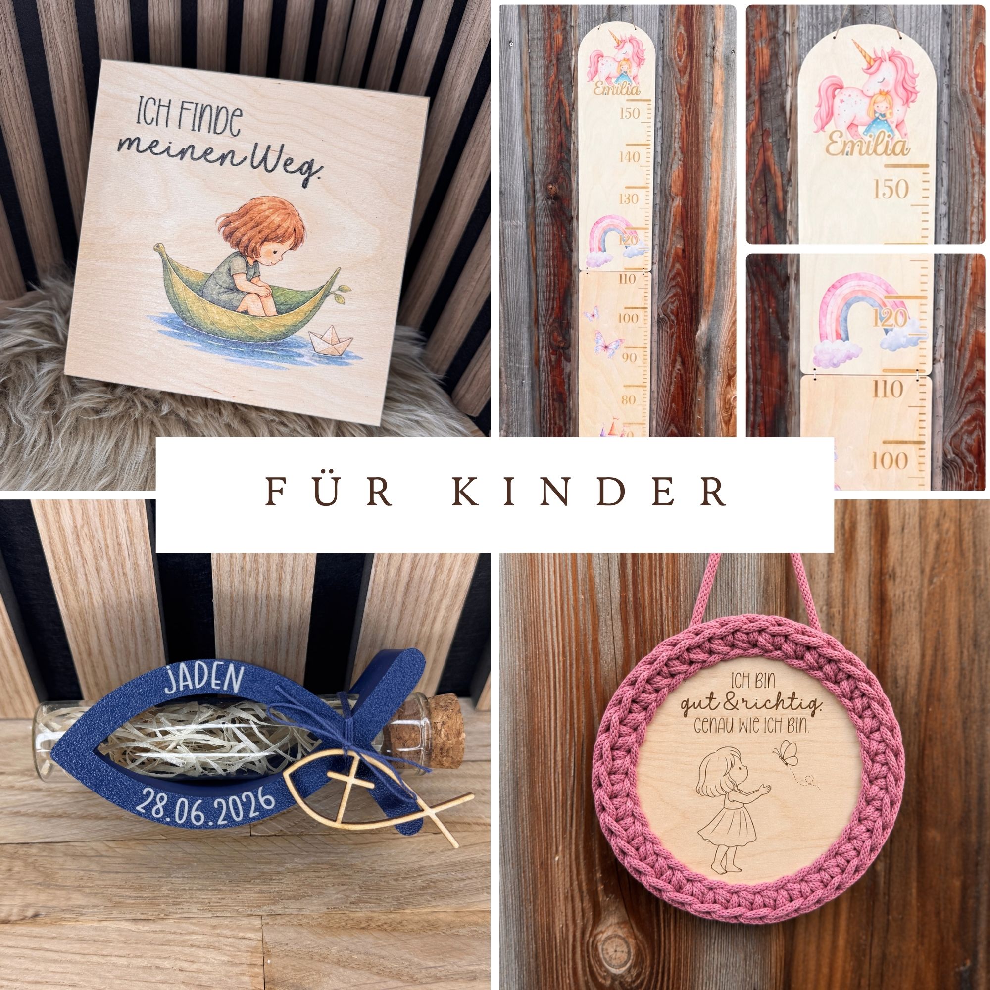 Personalisierte Kindermesslatte aus Holz – mit deinem Wunschmotiv