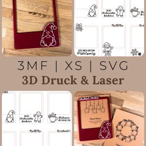 Polaroid Winter Rahmen – Laser- & 3D-Druckdatei | 6 Motive inkl. Gewerbelizenz
