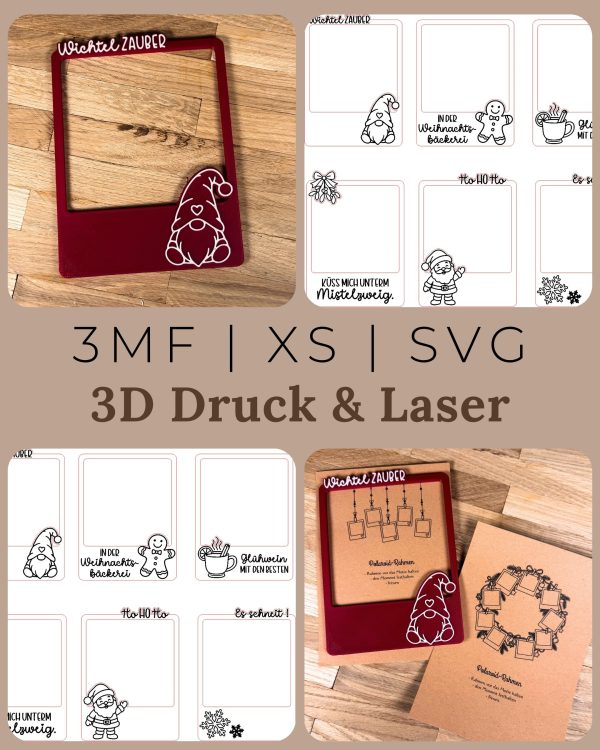 4897789 Polaroid Winter Rahmen – Laser- & 3D-Druckdatei | 6 Motive inkl. Gewerbelizenz