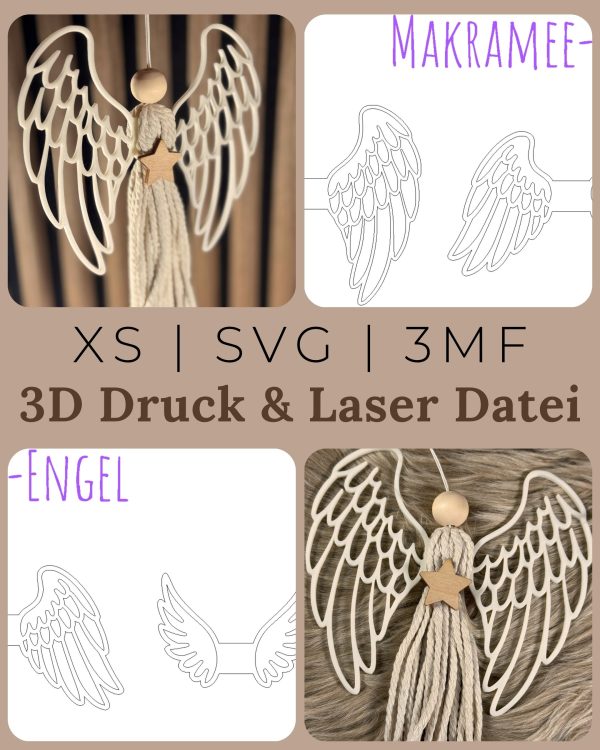 56456465 Makramee Engel – Laserdatei & 3D-Druckdatei